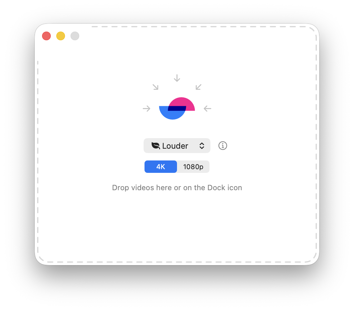 Louder — drop a file to begin