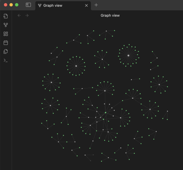 Obsidian graph view of captured data